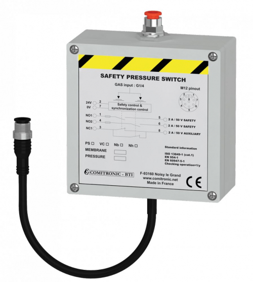 Comitronic-BTI VC-NB-Membrane-Pression-CAT1-24ACDC ПЕРЕКЛЮЧАТЕЛЬ ДАВЛЕНИЯ / ВАККУОСТАТ Контроль давления газа и жидкости